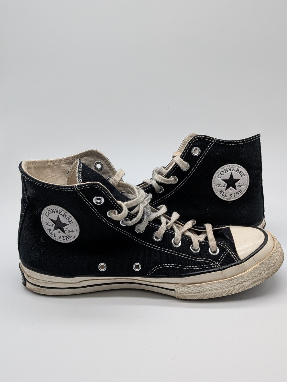 Converse Chuck 70 High Top Black Black Egret Sneakers Women's 12 Men's 10 162050